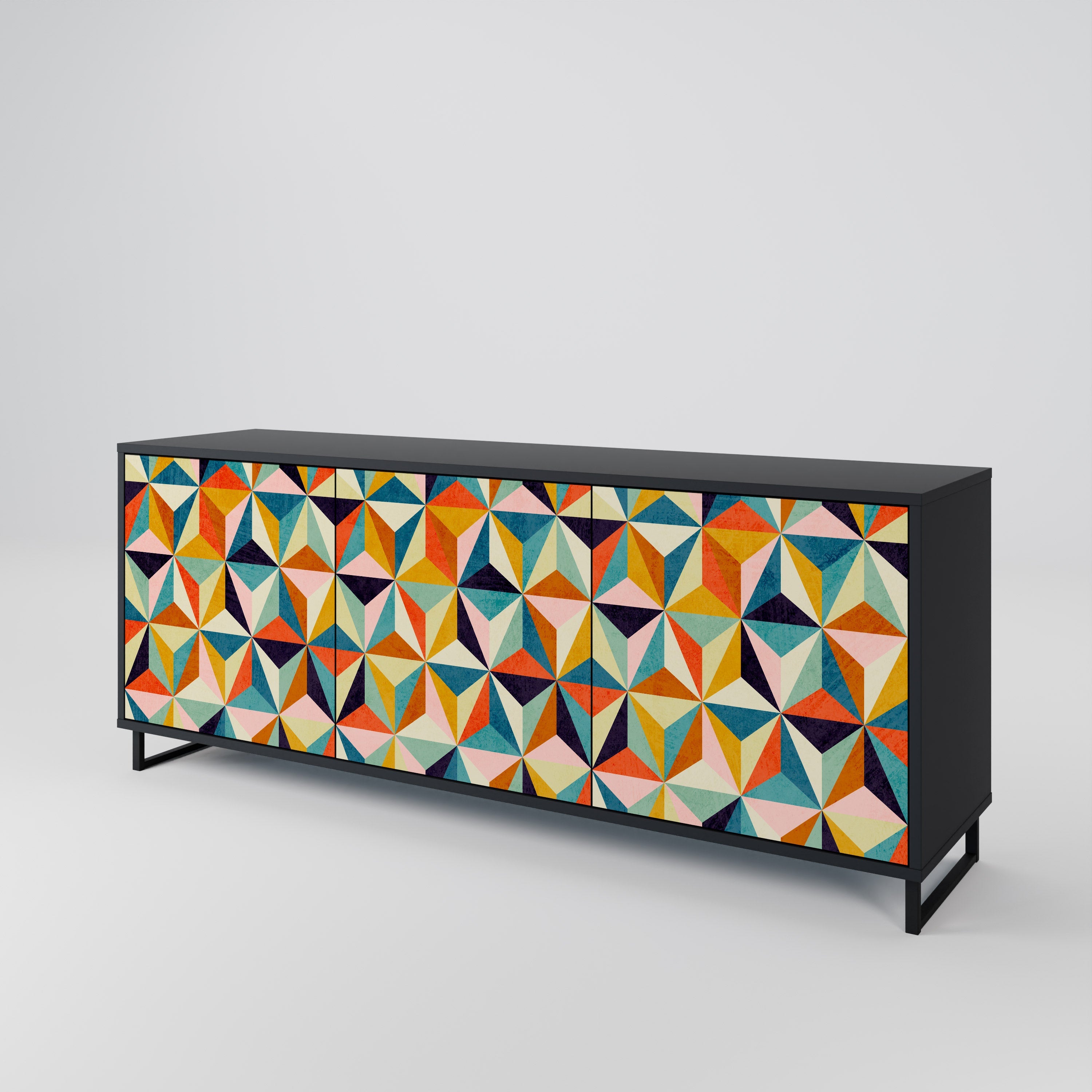 TESSELATE TREASURES Sideboard mit 3 Türen in Schwarz