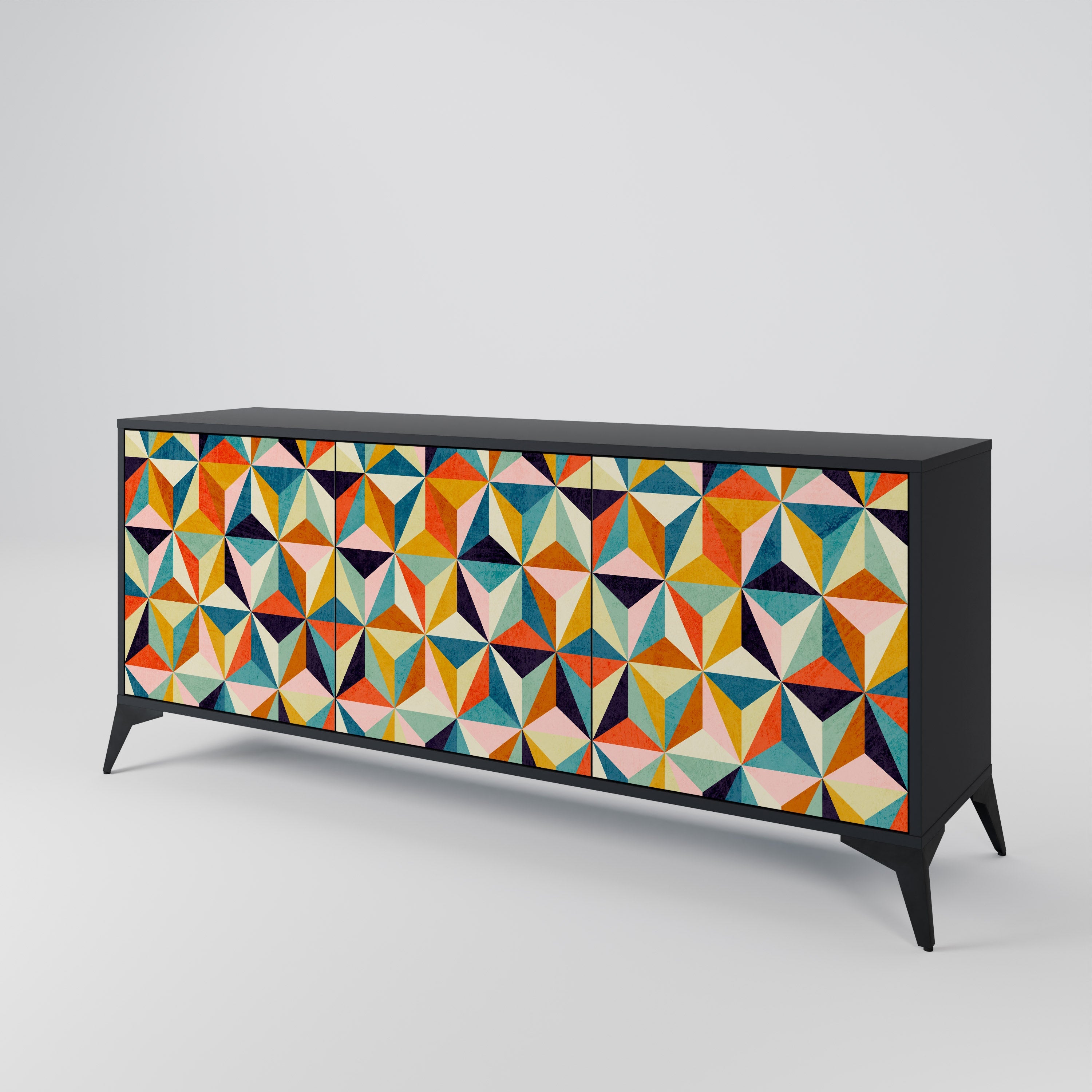 TESSELATE TREASURES Sideboard mit 3 Türen in Schwarz