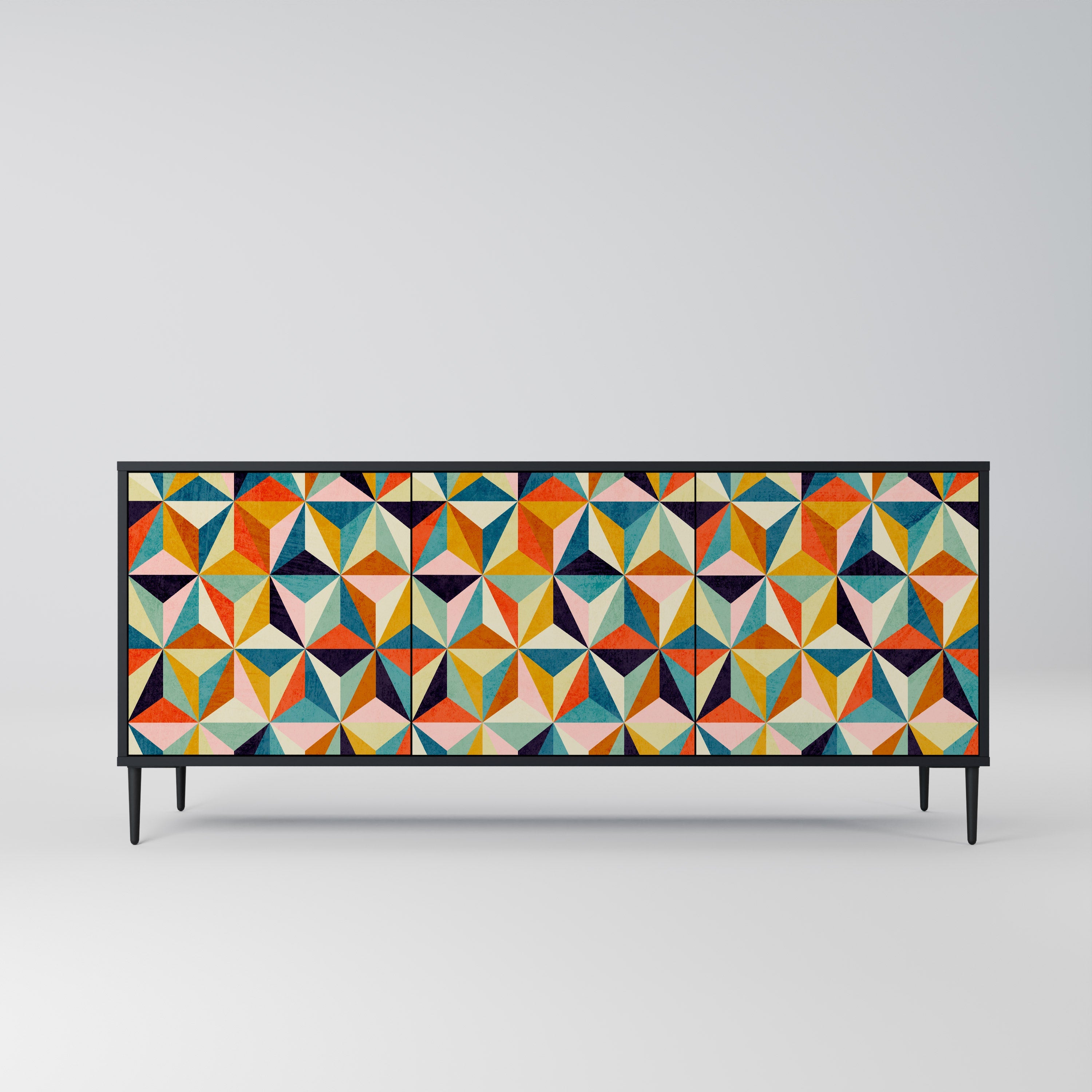 TESSELATE TREASURES Sideboard mit 3 Türen in Schwarz