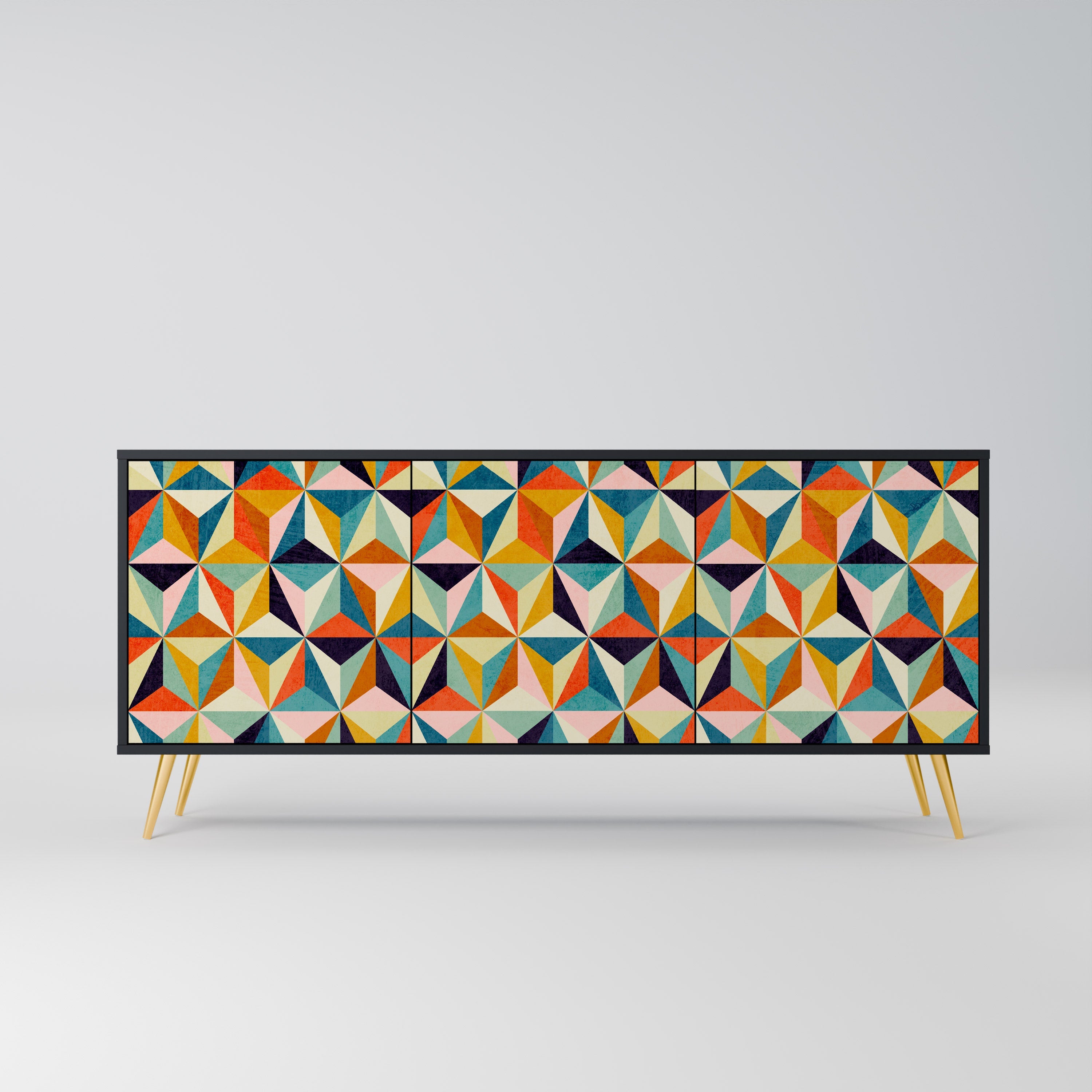 TESSELATE TREASURES Sideboard mit 3 Türen in Schwarz