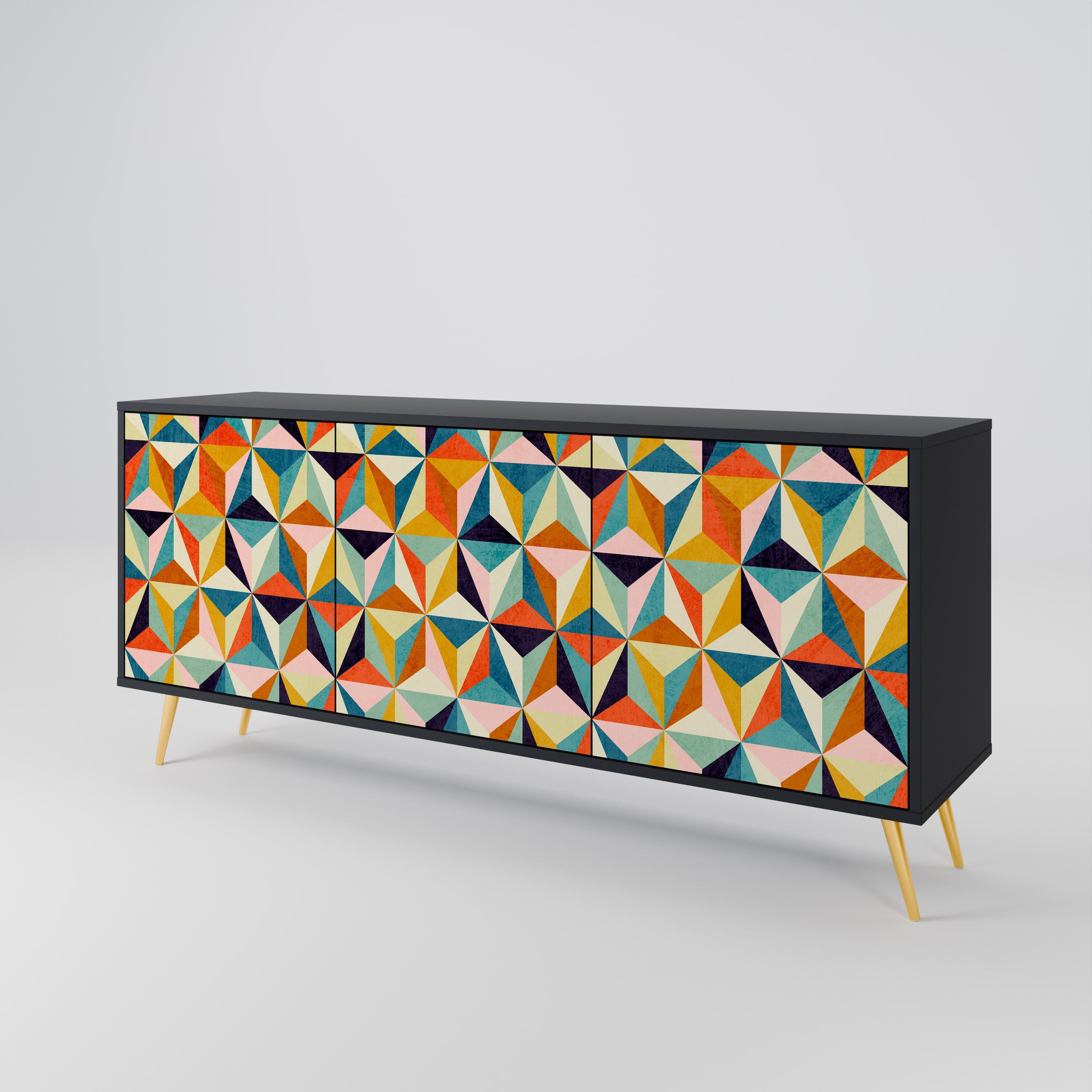 TESSELATE TREASURES Sideboard mit 3 Türen in Schwarz