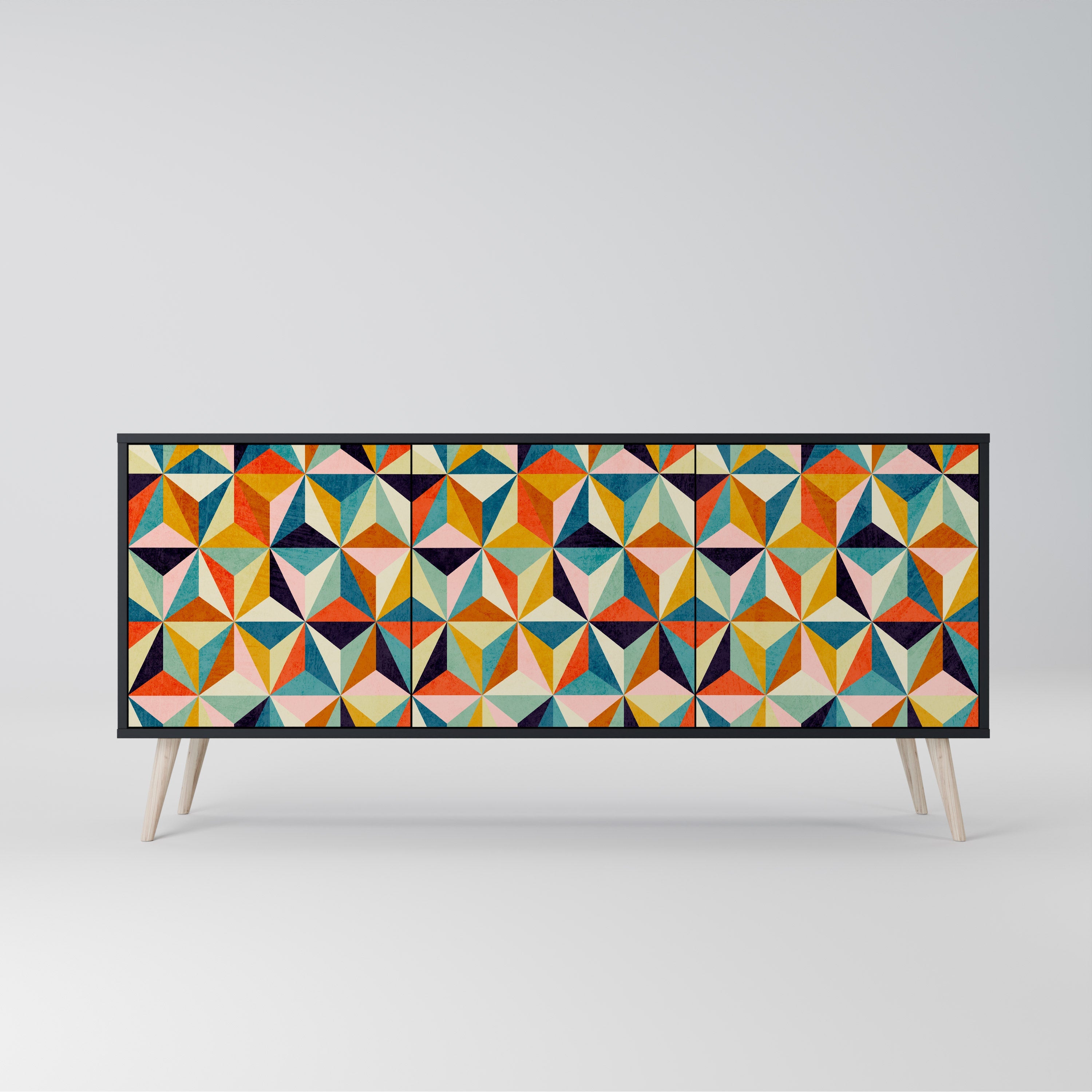 TESSELATE TREASURES Sideboard mit 3 Türen in Schwarz