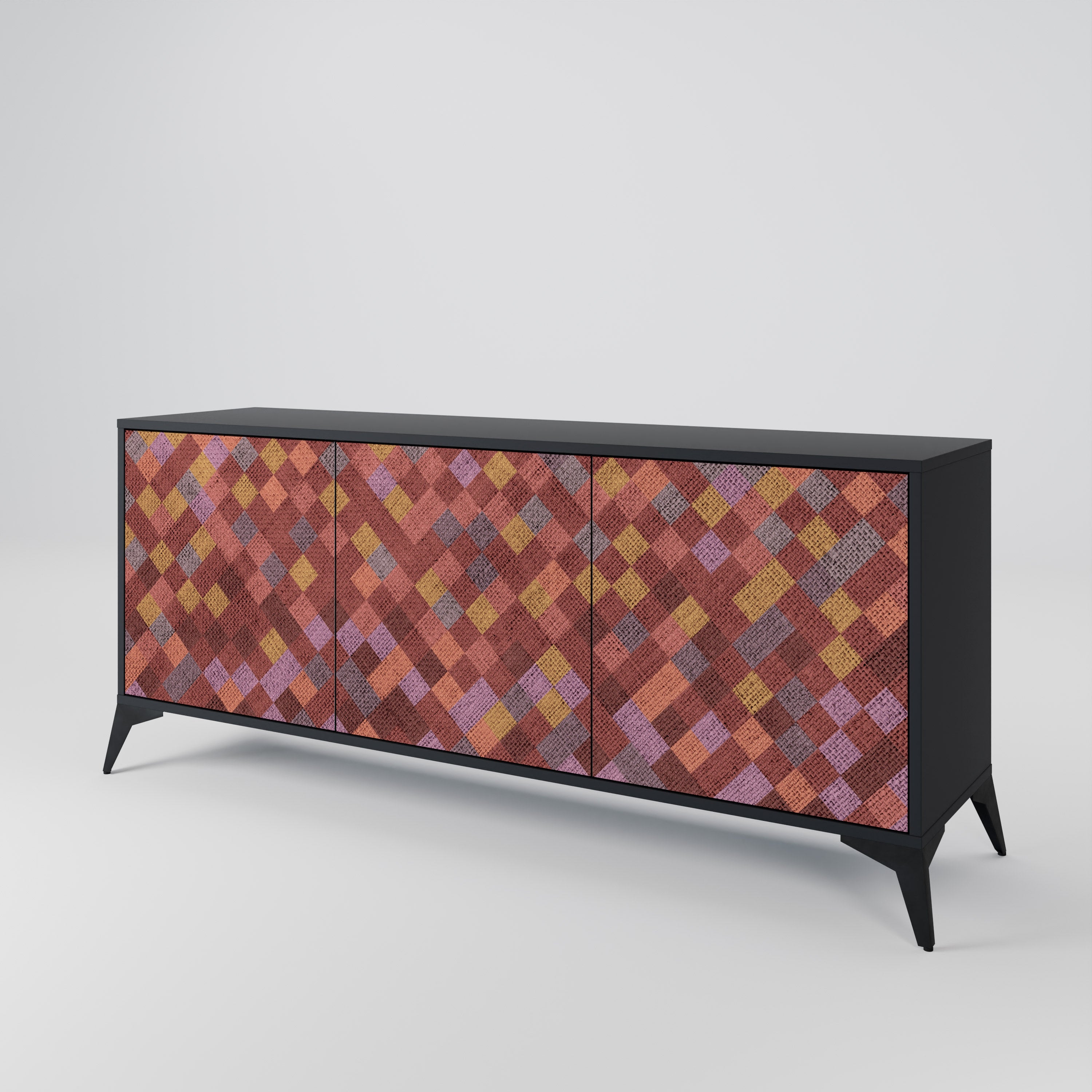 PAINTED SQUARES 3-türiges Sideboard