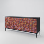PAINTED SQUARES 3-Door Sideboard in Black Finish