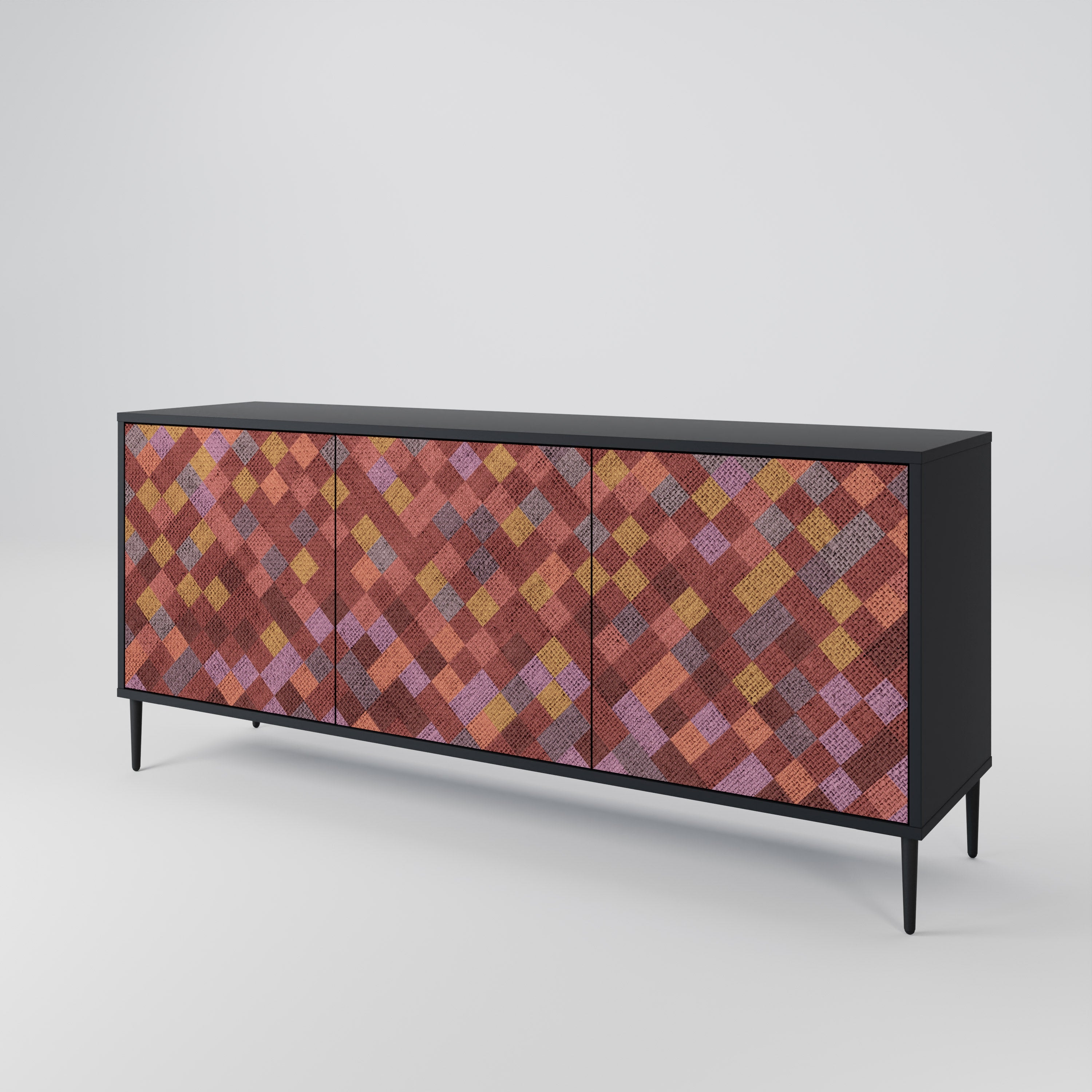 PAINTED SQUARES 3-türiges Sideboard