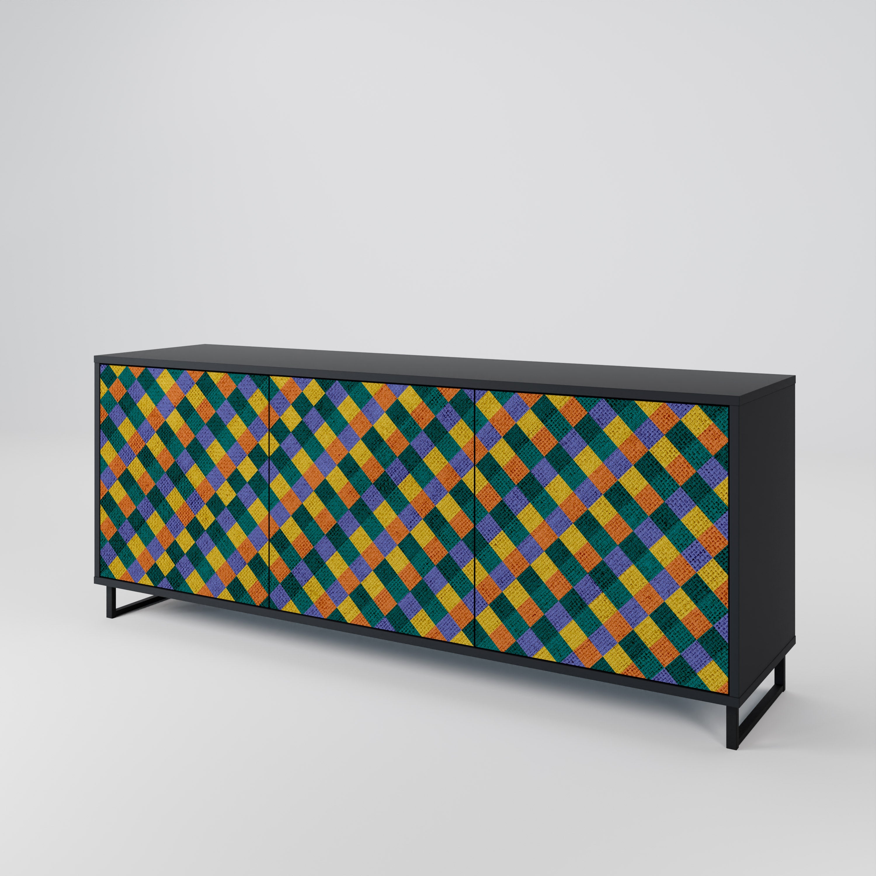 PAINTED SQUARES MIX 3-türiges Sideboard