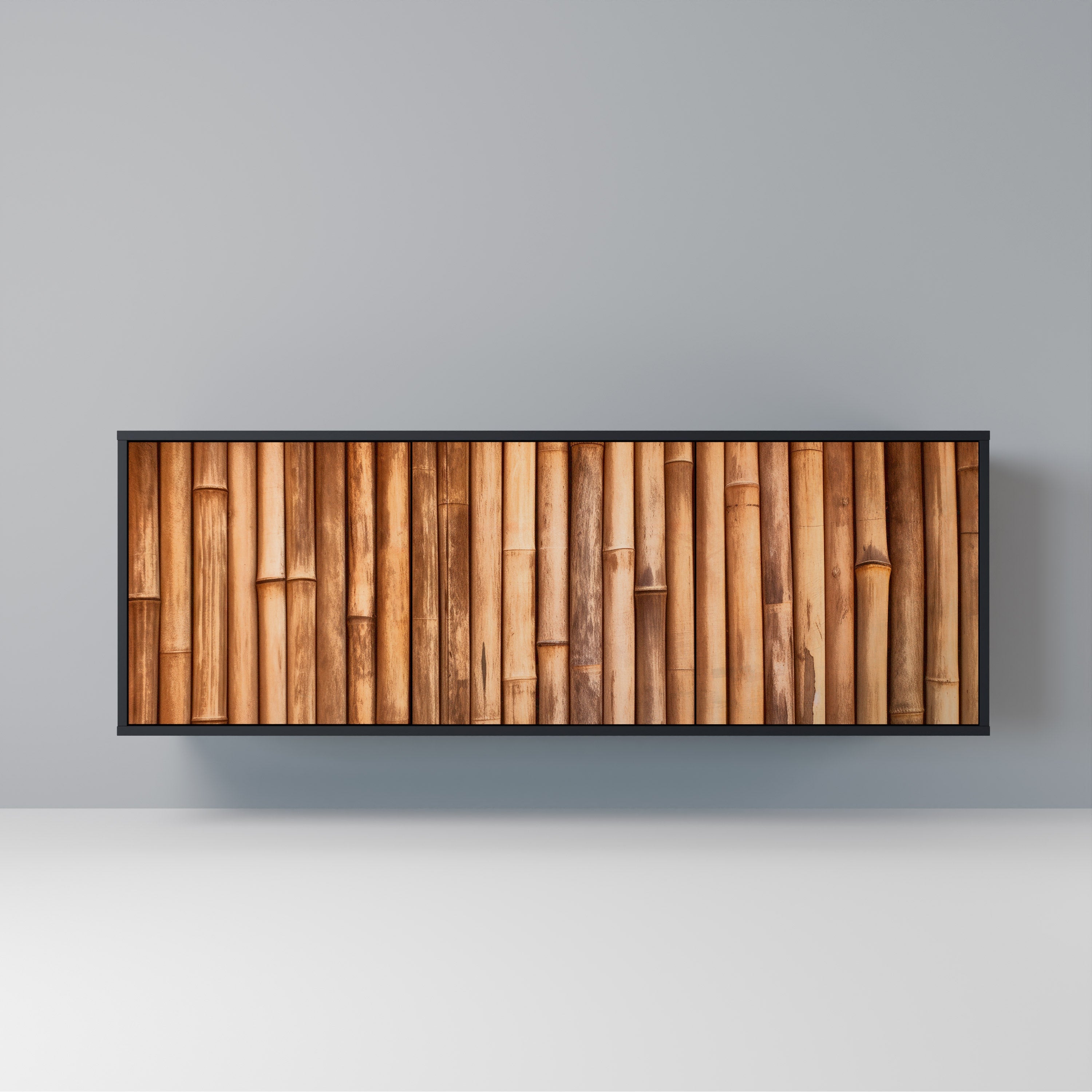 NATURAL WOOD 3-türiges Sideboard in schwarzem Finish