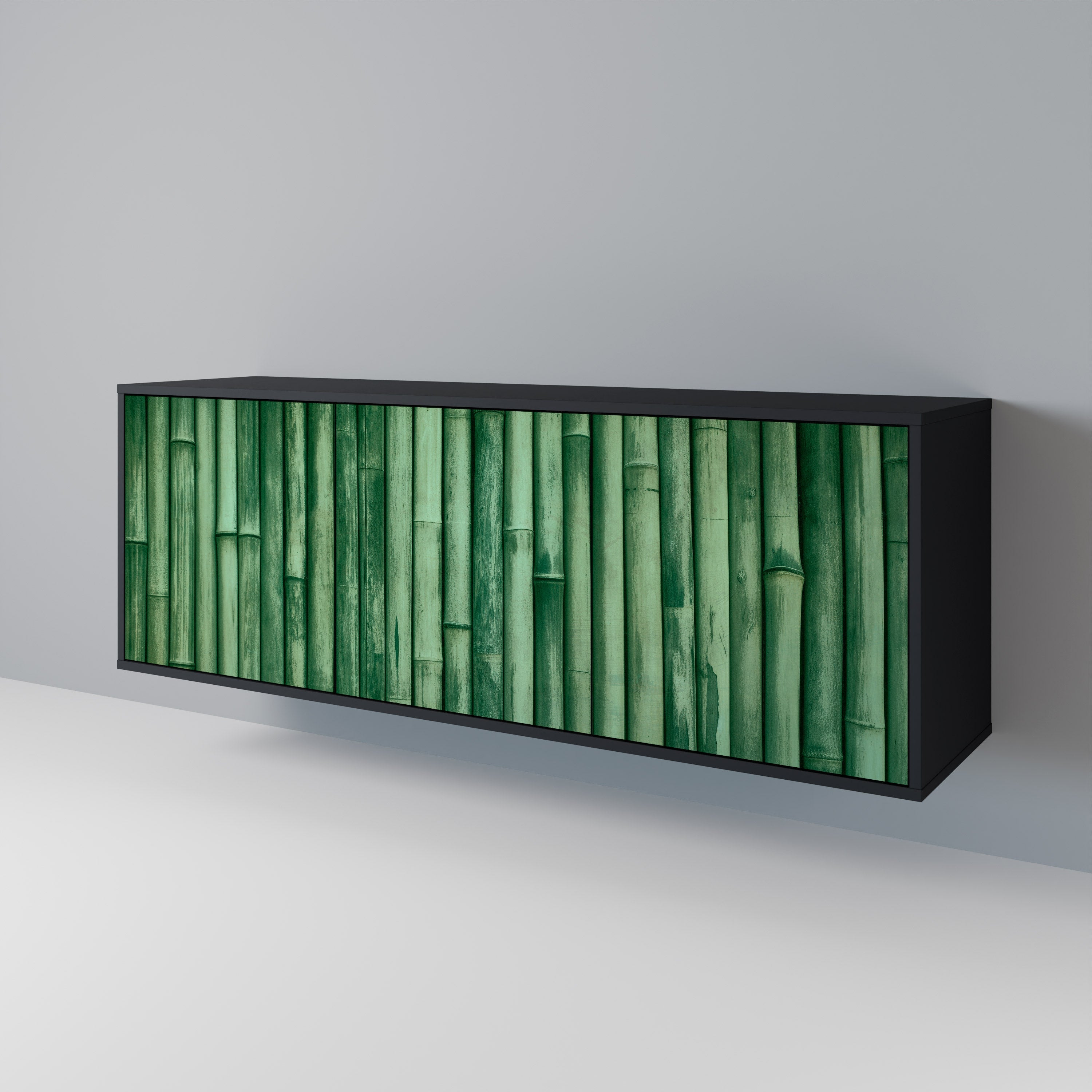 NATURAL GREEN 3-türiges Sideboard in schwarzem Finish