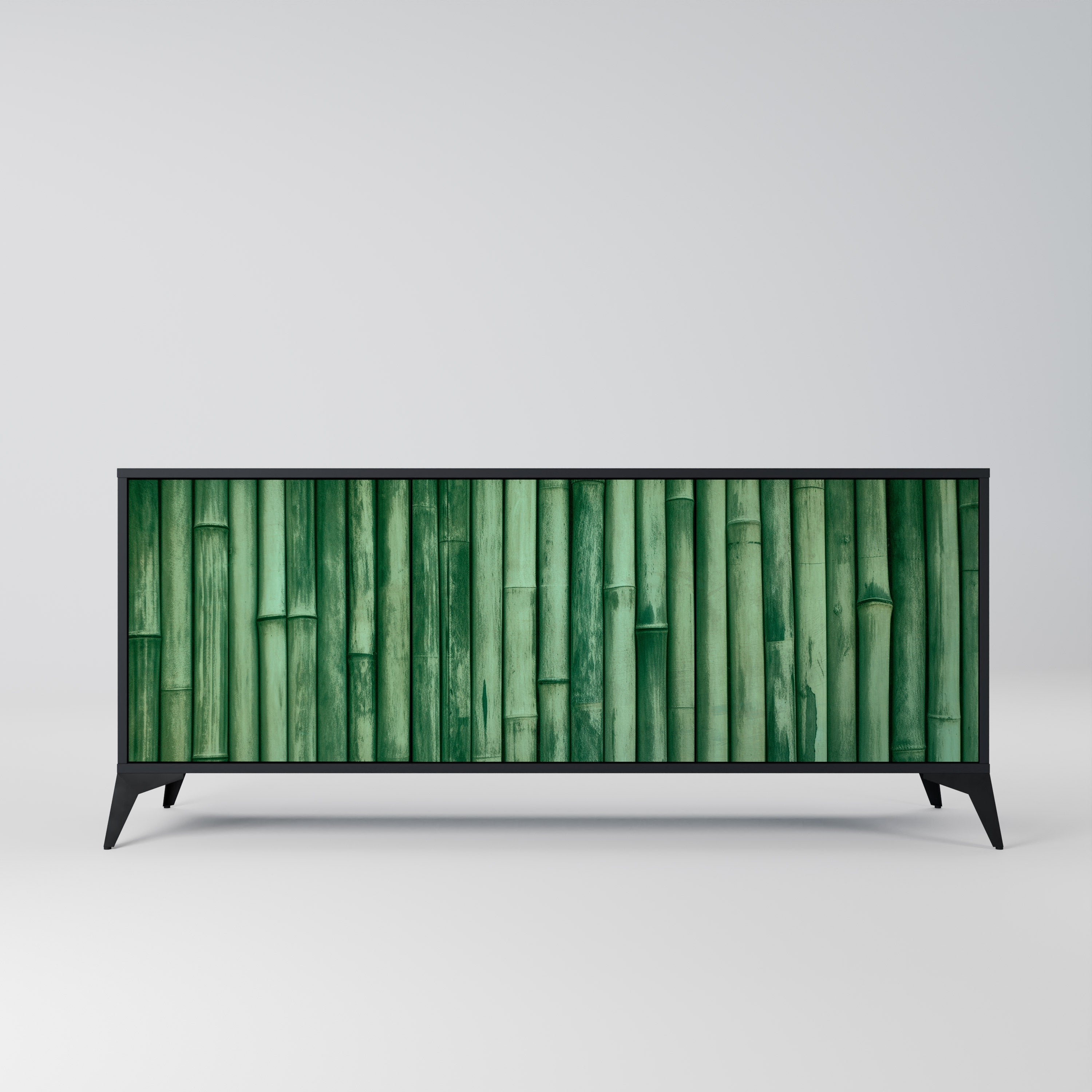 NATURAL GREEN 3-türiges Sideboard in schwarzem Finish