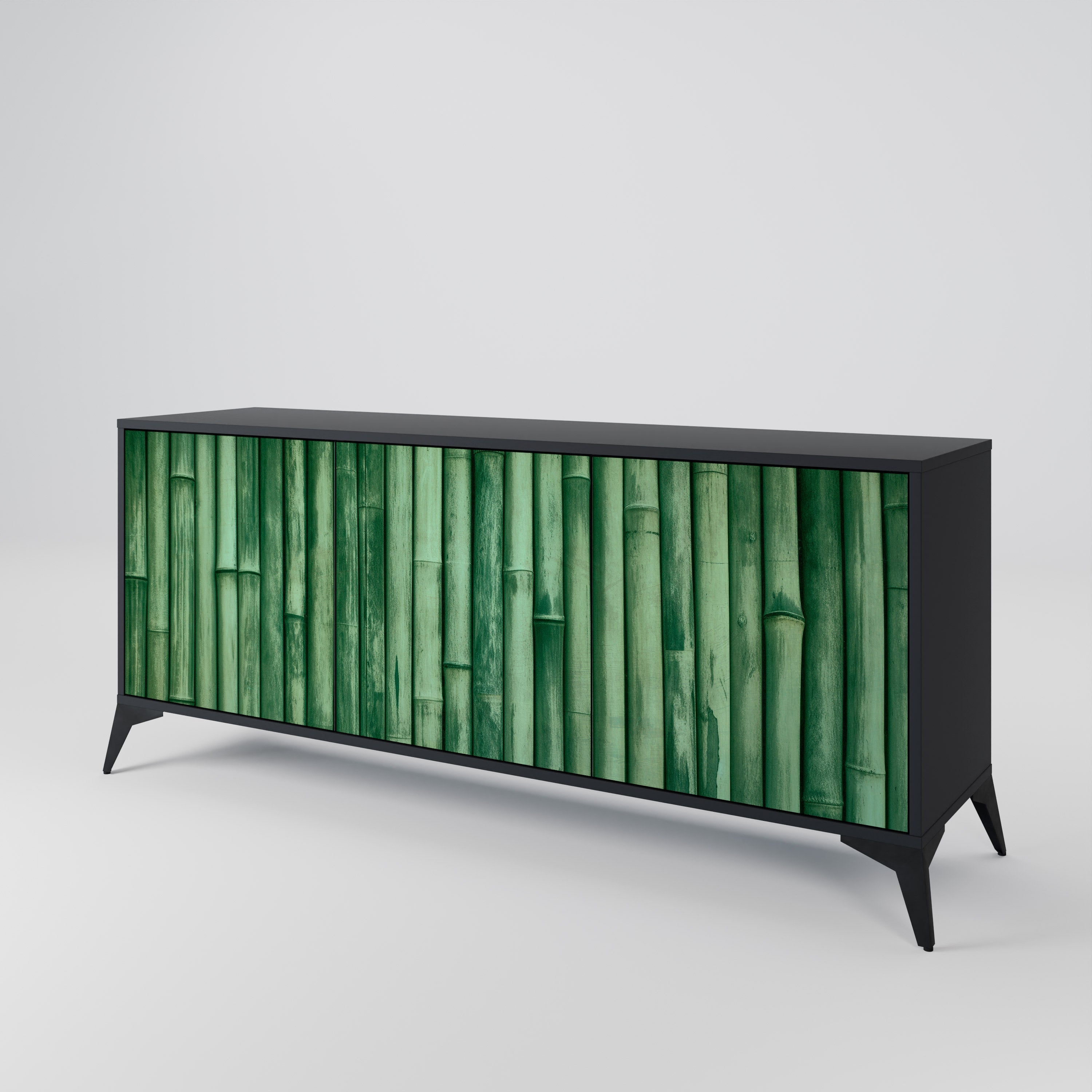 NATURAL GREEN 3-türiges Sideboard in schwarzem Finish