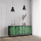 NATURAL GREEN 3-Door Sideboard in Black Finish