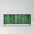 NATURAL GREEN 3-Door Sideboard in Black Finish