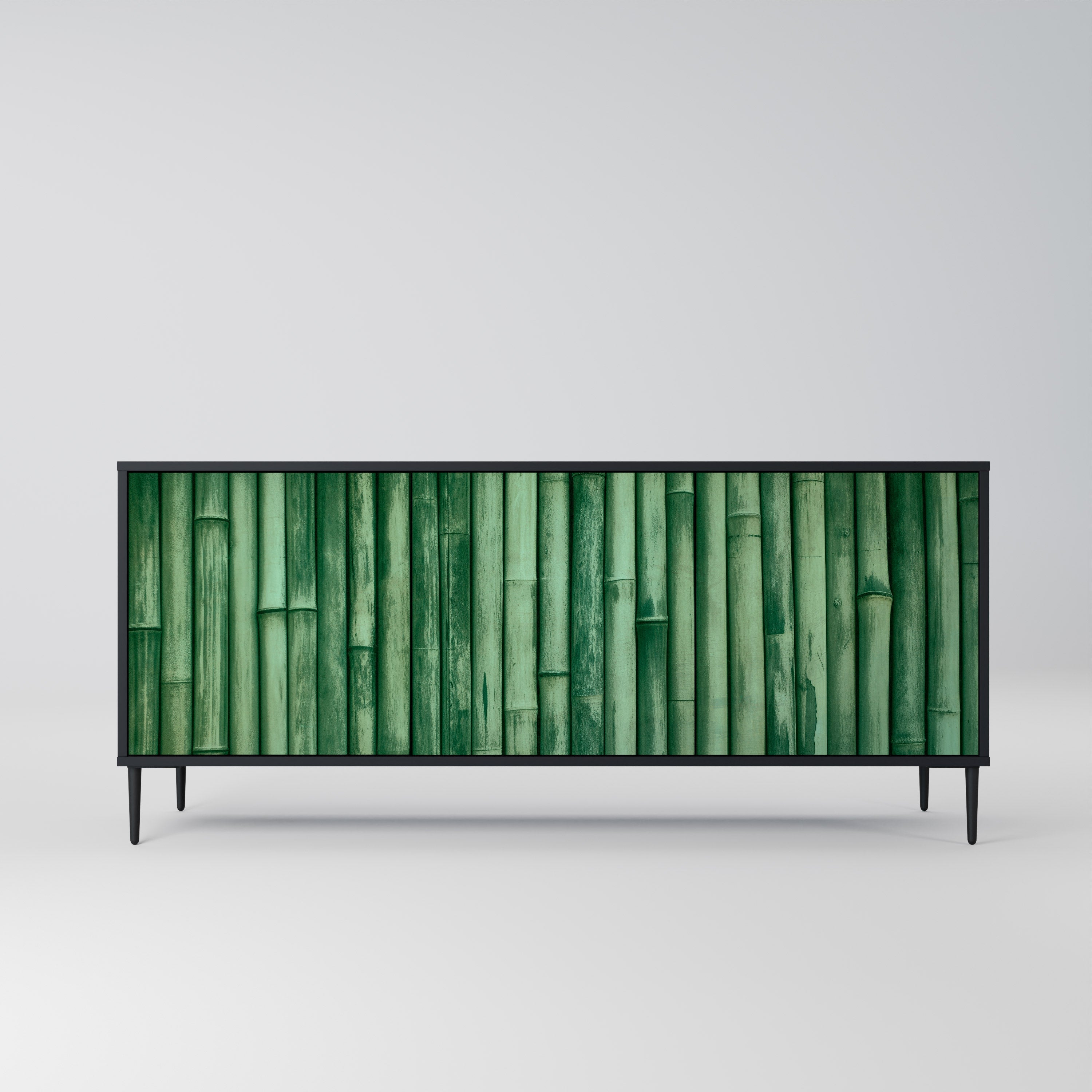 NATURAL GREEN 3-türiges Sideboard in schwarzem Finish
