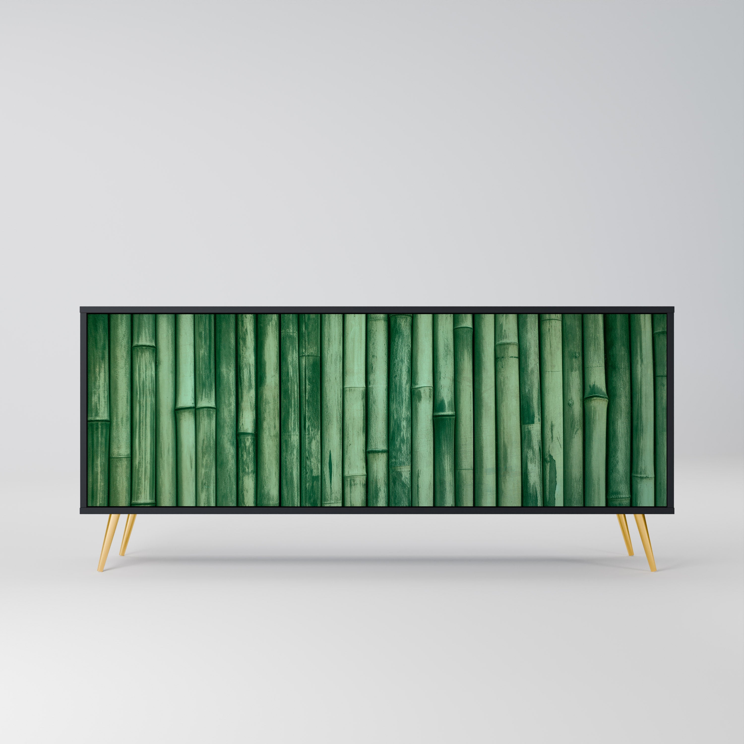 NATURAL GREEN 3-türiges Sideboard in schwarzem Finish