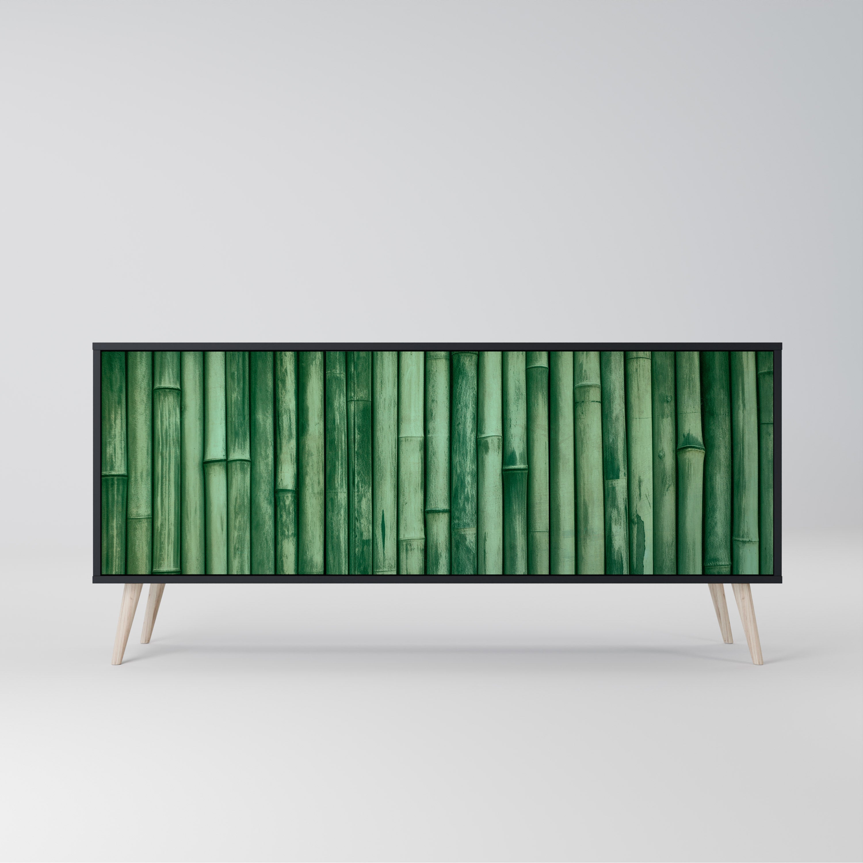 NATURAL GREEN 3-türiges Sideboard in schwarzem Finish