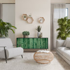 NATURAL GREEN 3-Door Sideboard in Black Finish