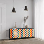 COLORFUL NOSTALGIA Sideboard mit 3 Türen in Schwarz