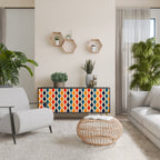 COLORFUL NOSTALGIA Sideboard mit 3 Türen in Schwarz