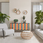 COLORFUL NOSTALGIA Sideboard mit 3 Türen in Schwarz