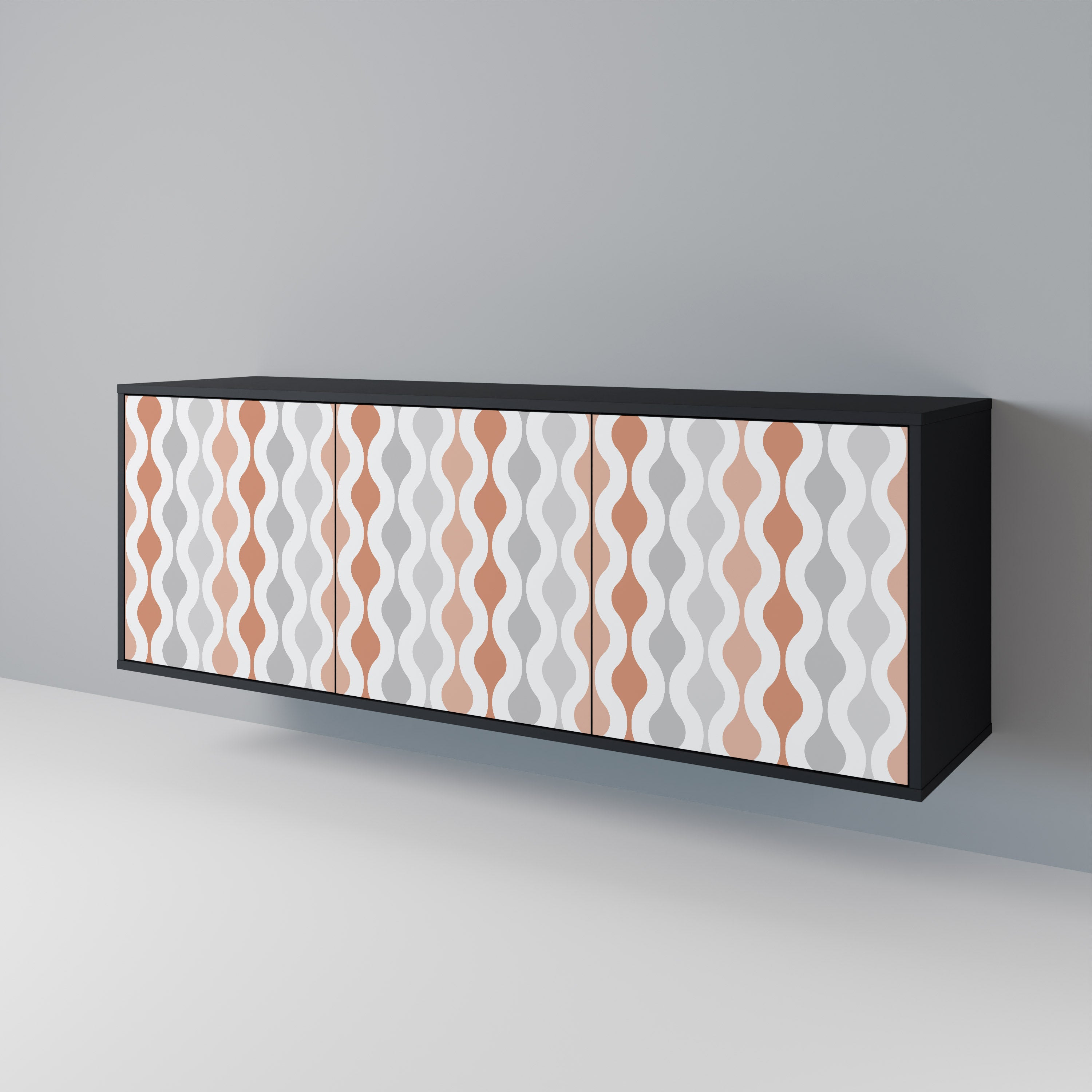 HAZY NOSTALGIA 3-türiges Sideboard in Schwarz