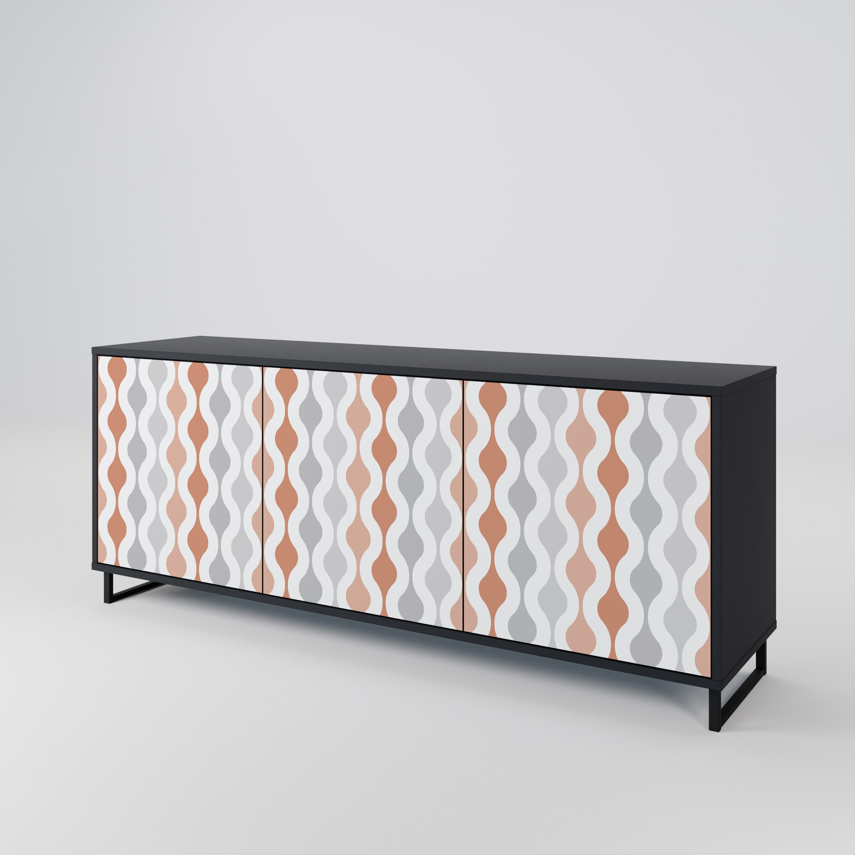 HAZY NOSTALGIA 3-türiges Sideboard in Schwarz