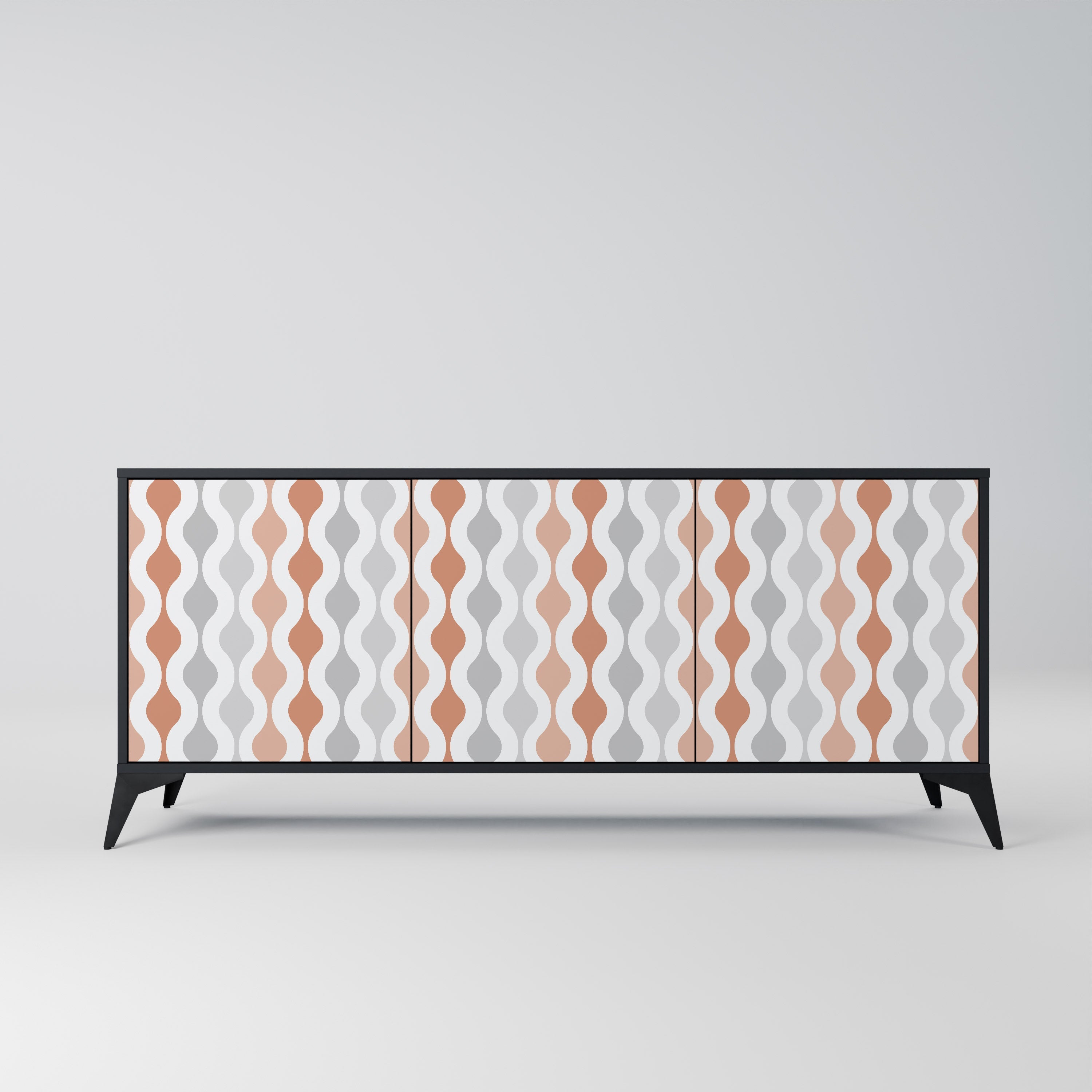 HAZY NOSTALGIA 3-türiges Sideboard in Schwarz