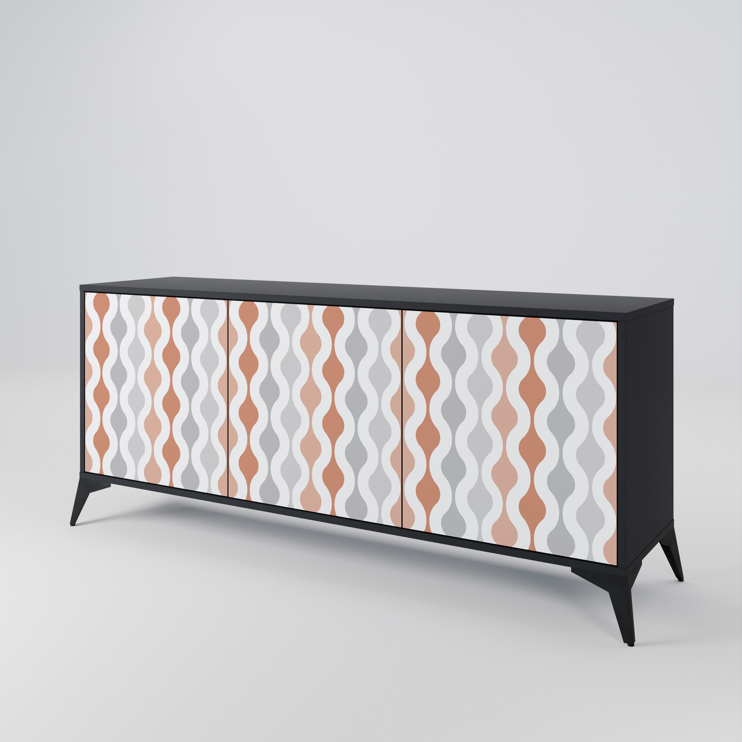 HAZY NOSTALGIA 3-türiges Sideboard in Schwarz