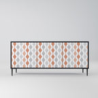 HAZY NOSTALGIA 3-Door Sideboard in Black Finish