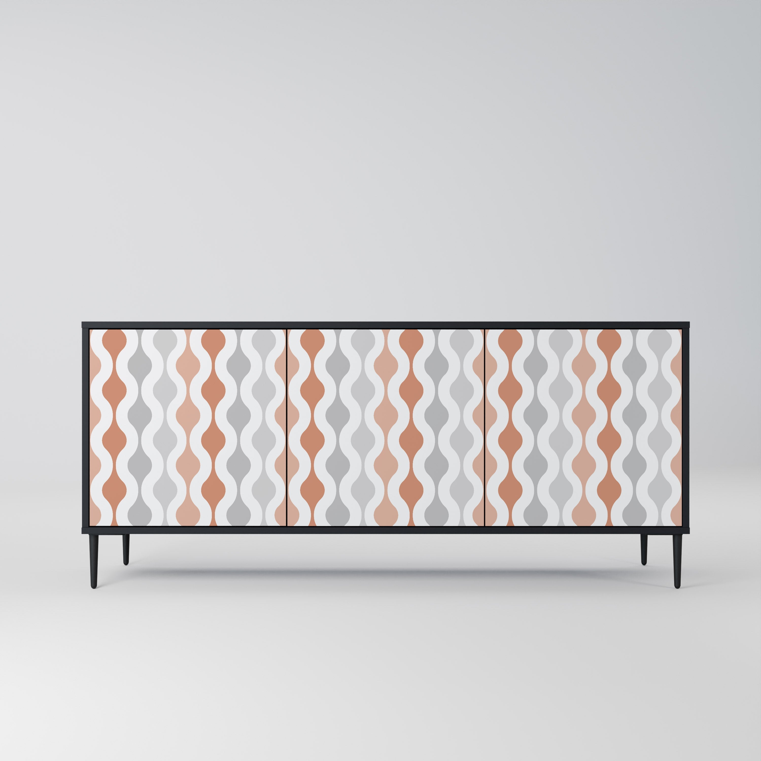HAZY NOSTALGIA 3-türiges Sideboard in Schwarz