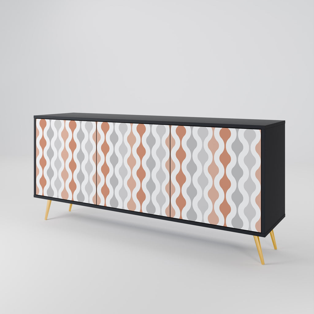 HAZY NOSTALGIA 3-türiges Sideboard in Schwarz