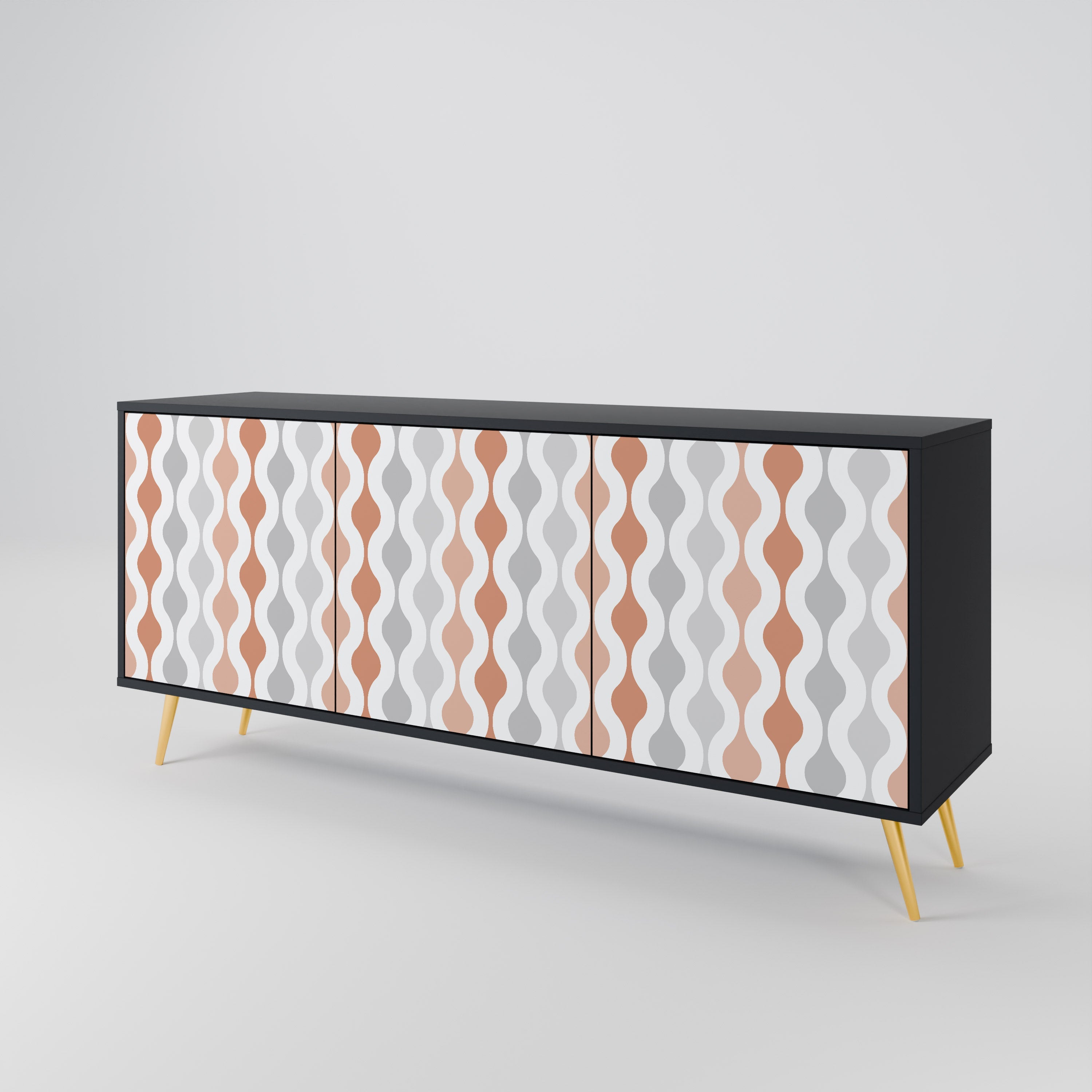 HAZY NOSTALGIA 3-türiges Sideboard in Schwarz
