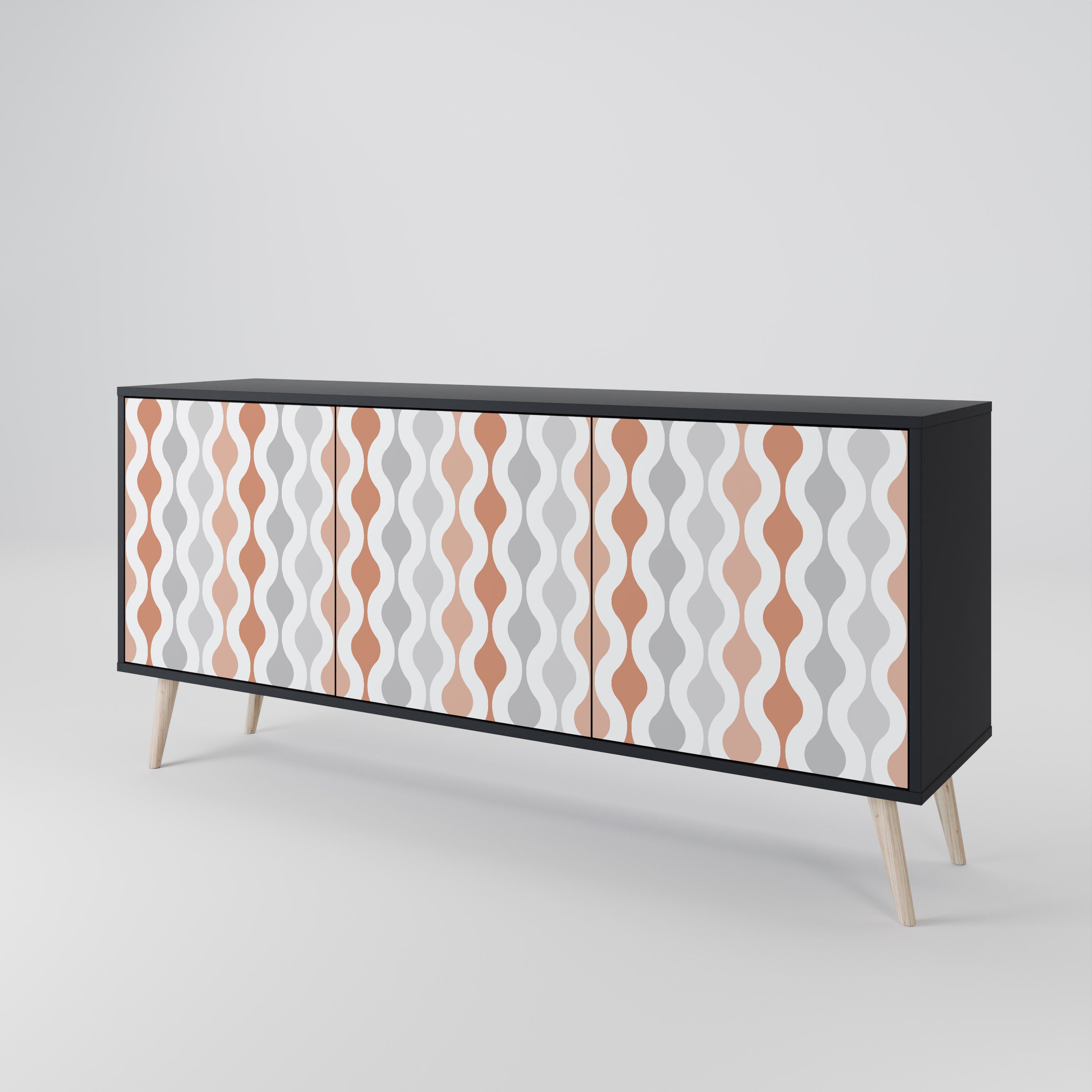 HAZY NOSTALGIA 3-türiges Sideboard in Schwarz
