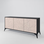 CERAMIC TEXTURE 3-Door Sideboard in Black Finish