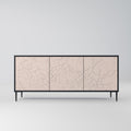 CERAMIC TEXTURE 3-Door Sideboard in Black Finish