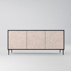 CERAMIC TEXTURE 3-Door Sideboard in Black Finish