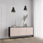 CERAMIC TEXTURE 3-Door Sideboard in Black Finish