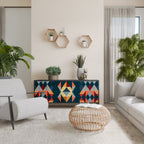 CRACKED ILLUSION 3-Door Sideboard in Black Finish