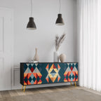 CRACKED ILLUSION 3-Door Sideboard in Black Finish