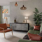 CONCRETE WALL 3-Door Sideboard in Black Finish