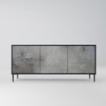 CONCRETE WALL 3-Door Sideboard in Black Finish