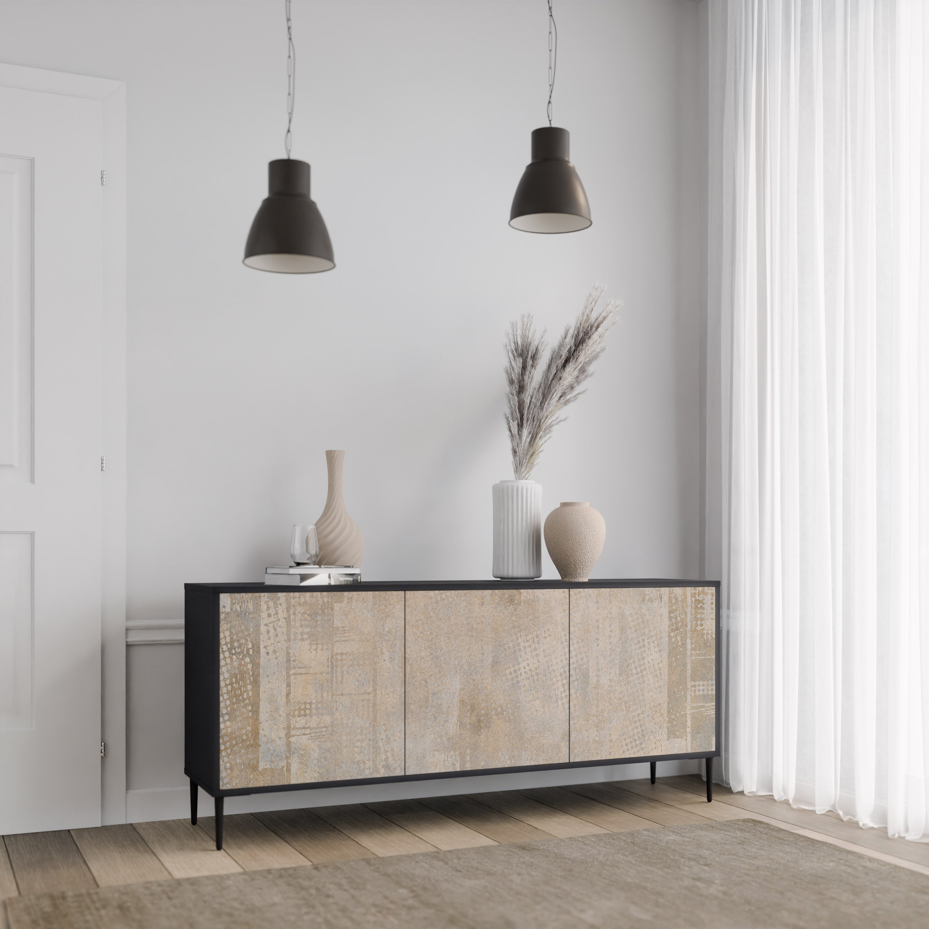 SCREEN ERROR 3-türiges Sideboard in Schwarz