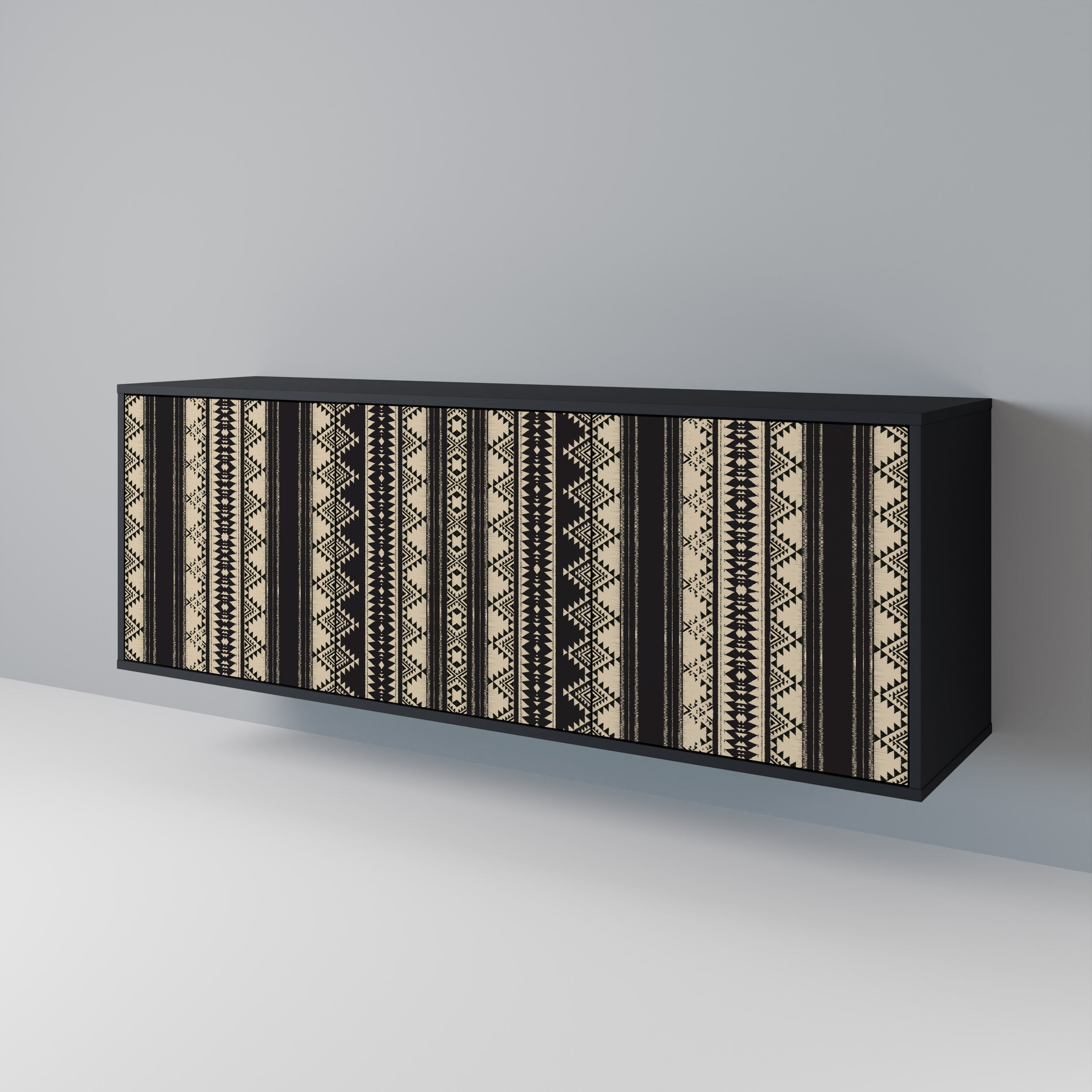 AZTEC 3-türiges Sideboard in Schwarz