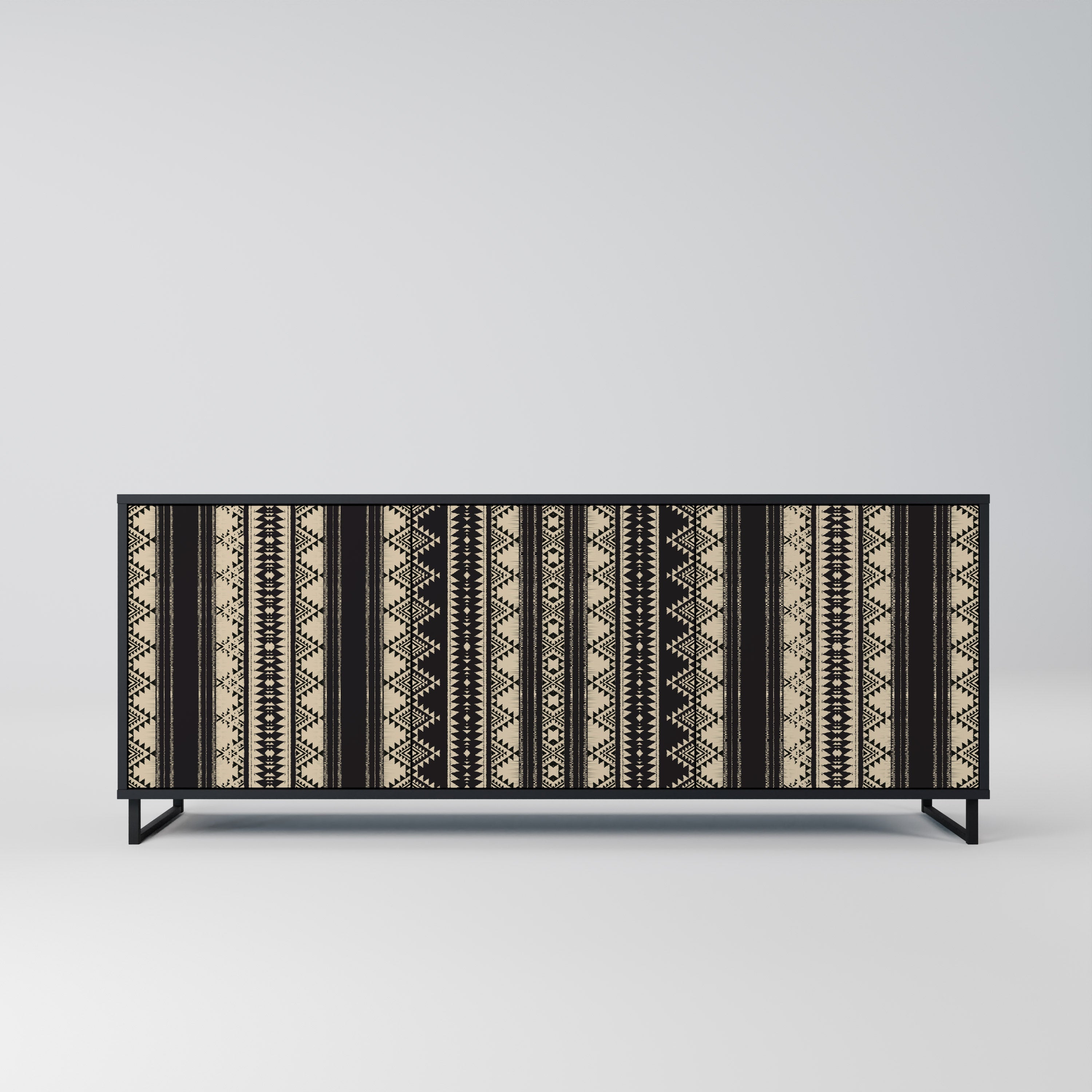 AZTEC 3-türiges Sideboard in Schwarz