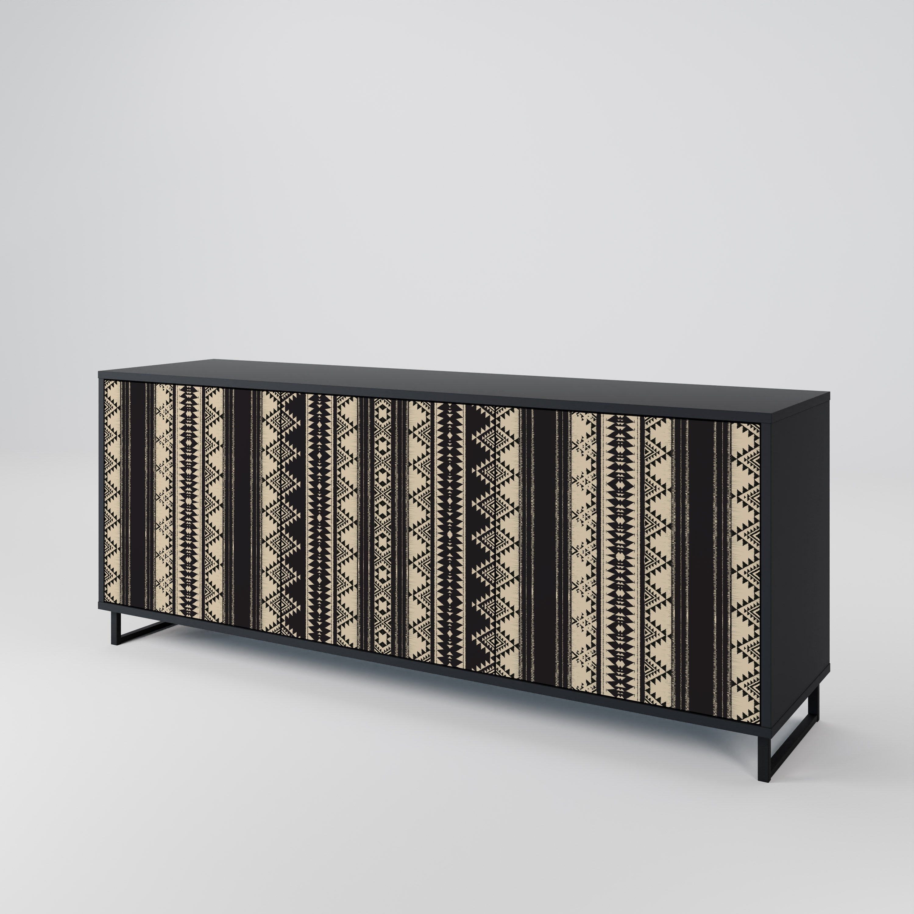 AZTEC 3-türiges Sideboard in Schwarz