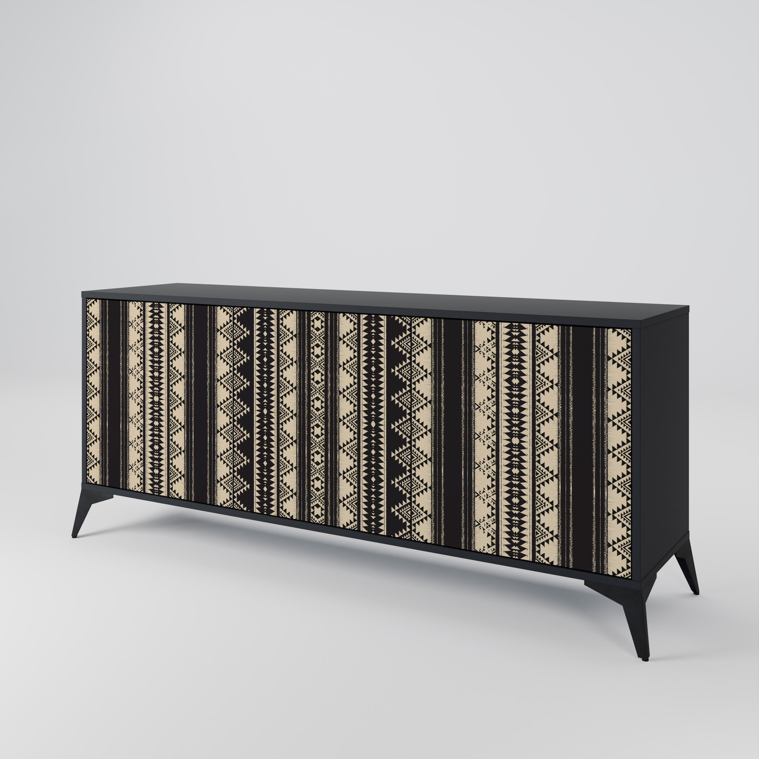 AZTEC 3-türiges Sideboard in Schwarz