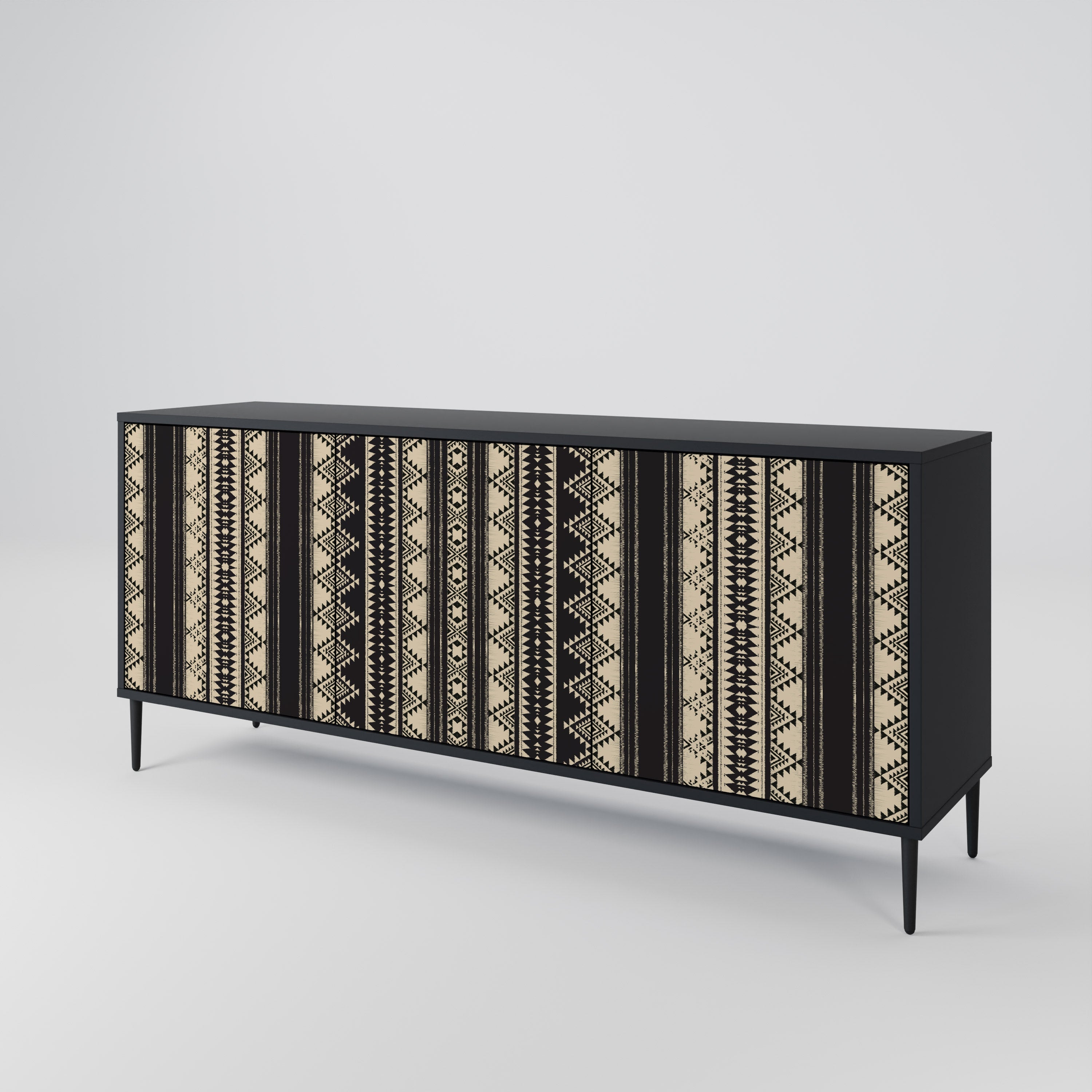 AZTEC 3-türiges Sideboard in Schwarz