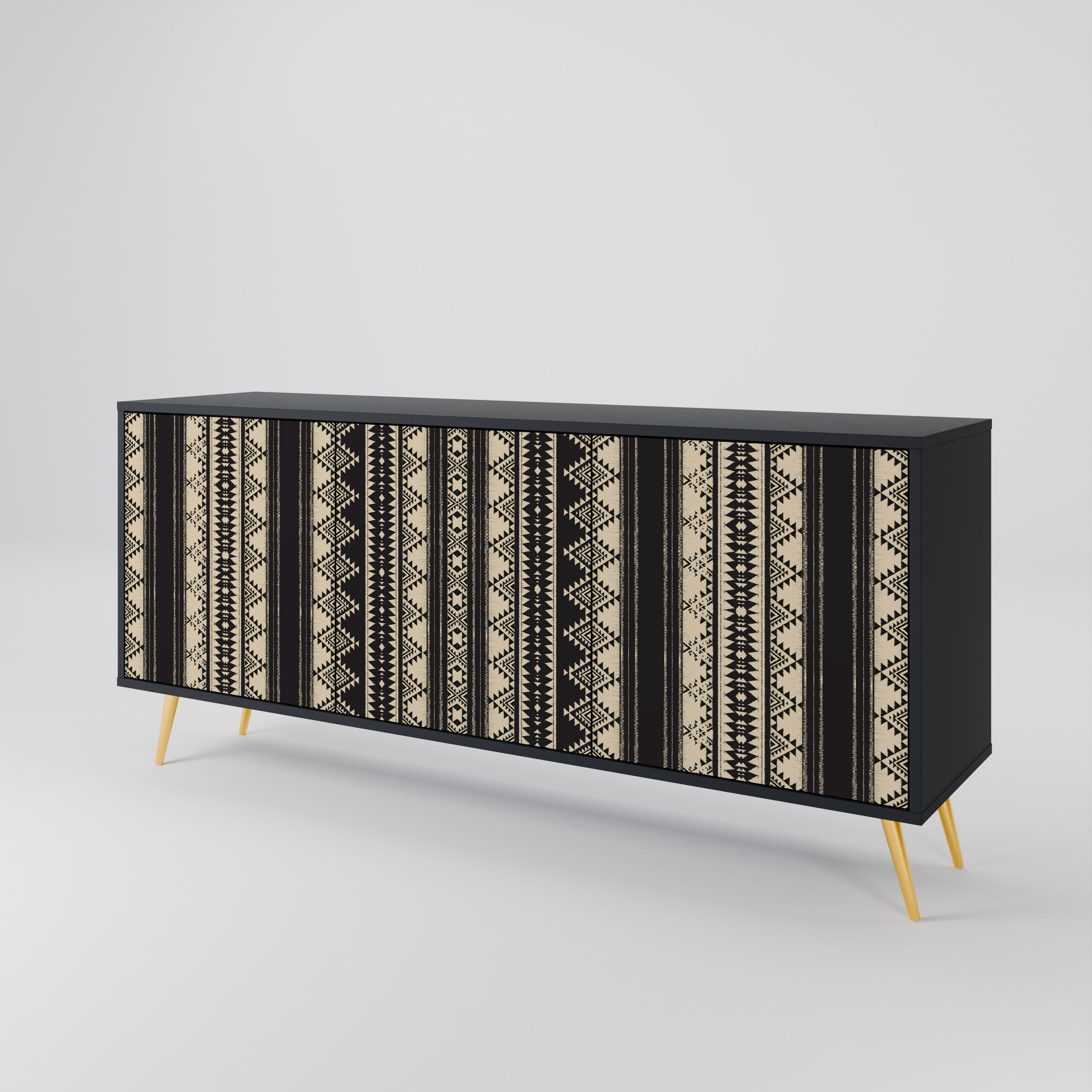AZTEC 3-türiges Sideboard in Schwarz