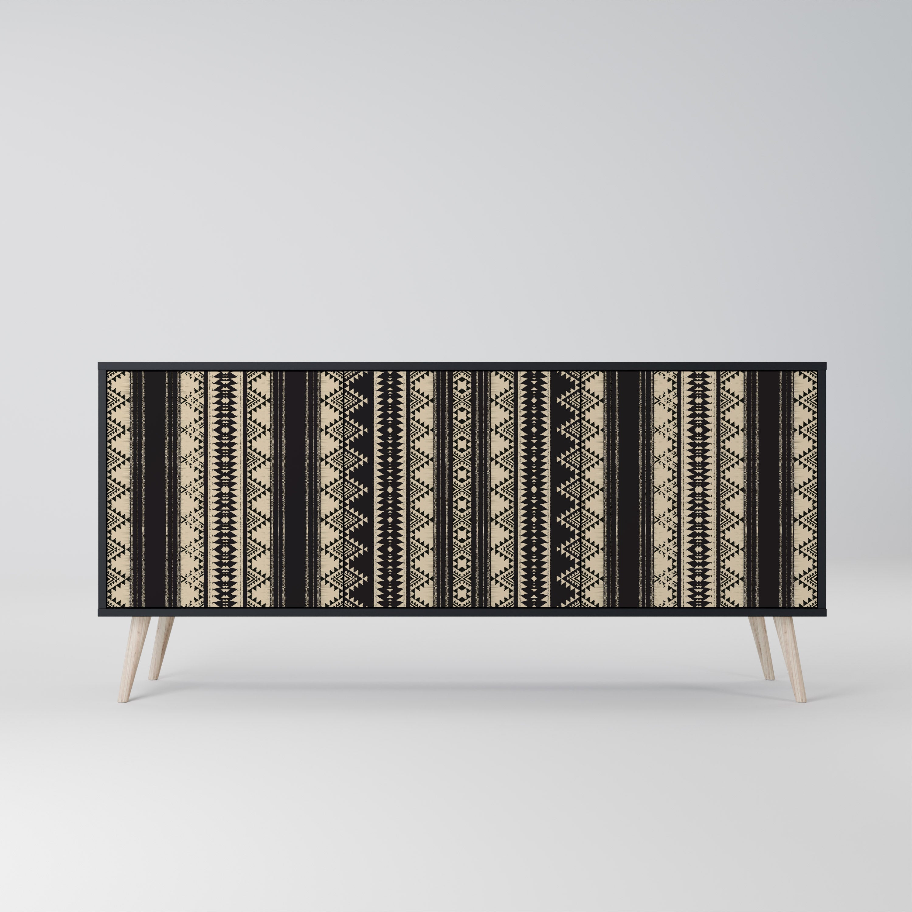 AZTEC 3-türiges Sideboard in Schwarz