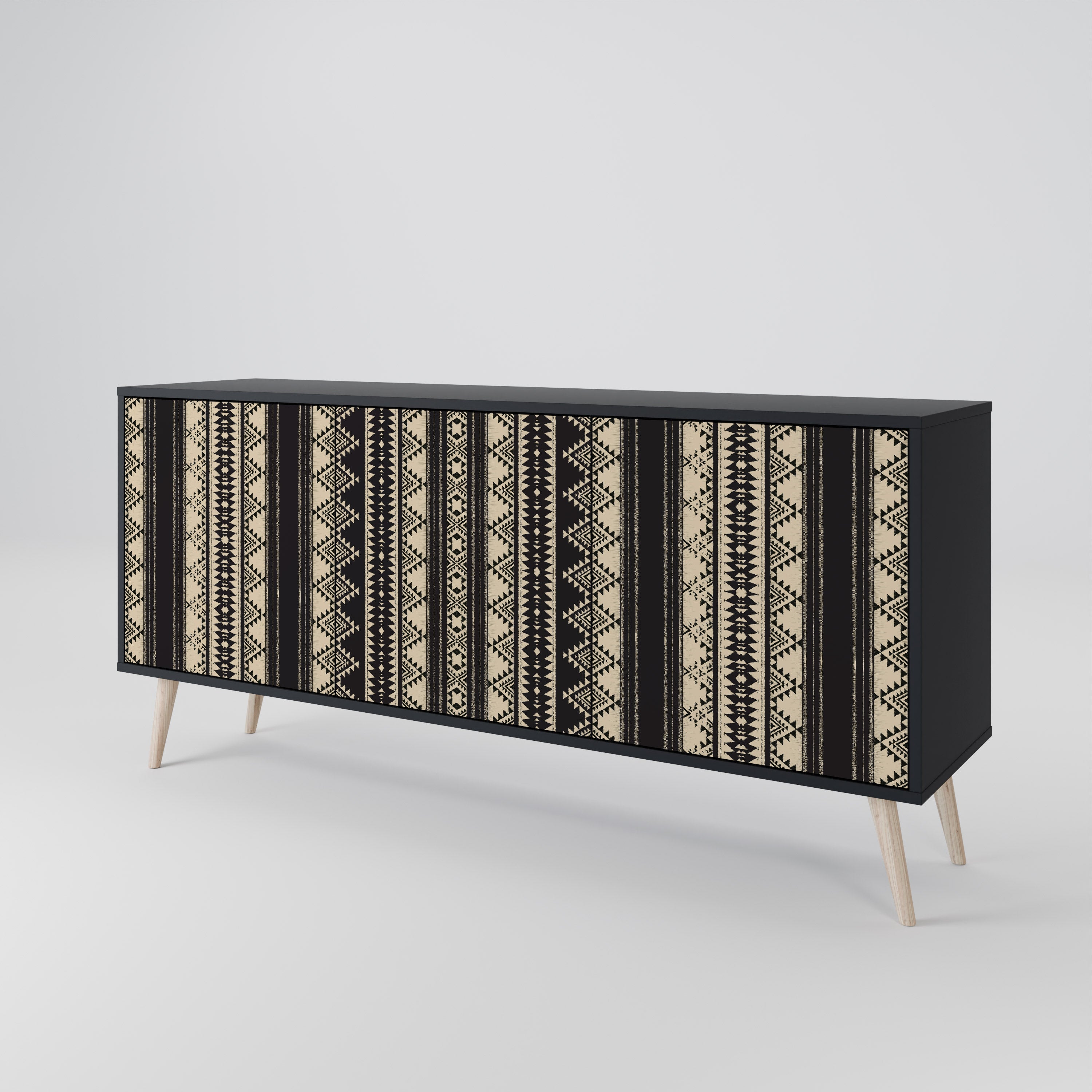 AZTEC 3-türiges Sideboard in Schwarz