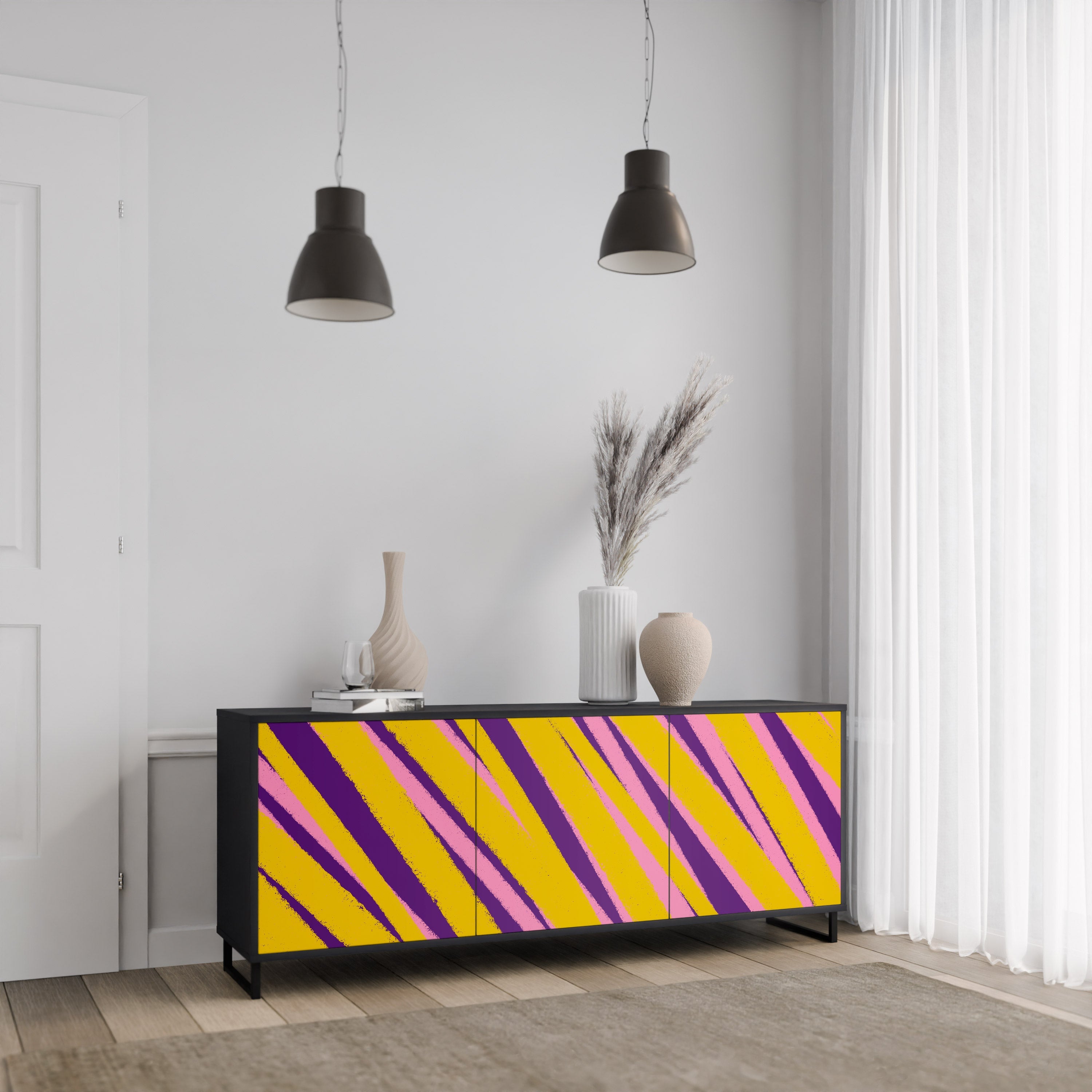 DREAMS COME TRUE 3-türiges Sideboard in Schwarz